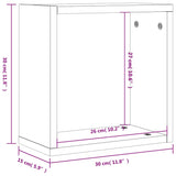 Wall Cube Shelves 2 Pcs 30X15X30 Cm
