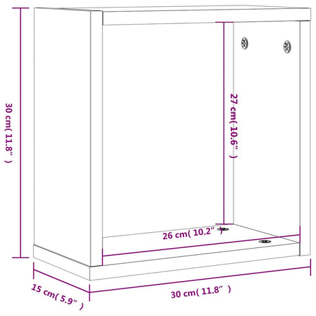 Wall Cube Shelves 2 Pcs 30X15X30 Cm