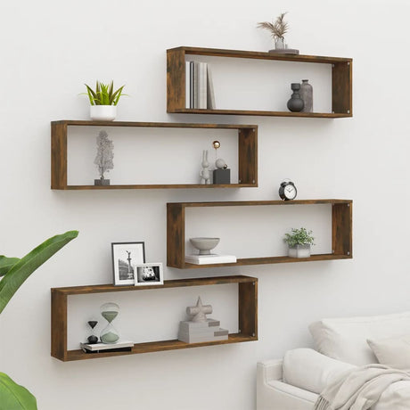 Wall Cube Shelves 4 Pcs 100X15X30 Cm Engineered Wood