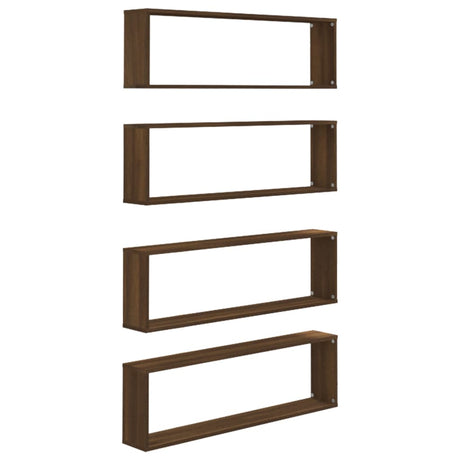 Wall Cube Shelves 4 Pcs 100X15X30 Cm Engineered Wood