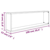 Wall Cube Shelves 4 Pcs 100X15X30 Cm Engineered Wood