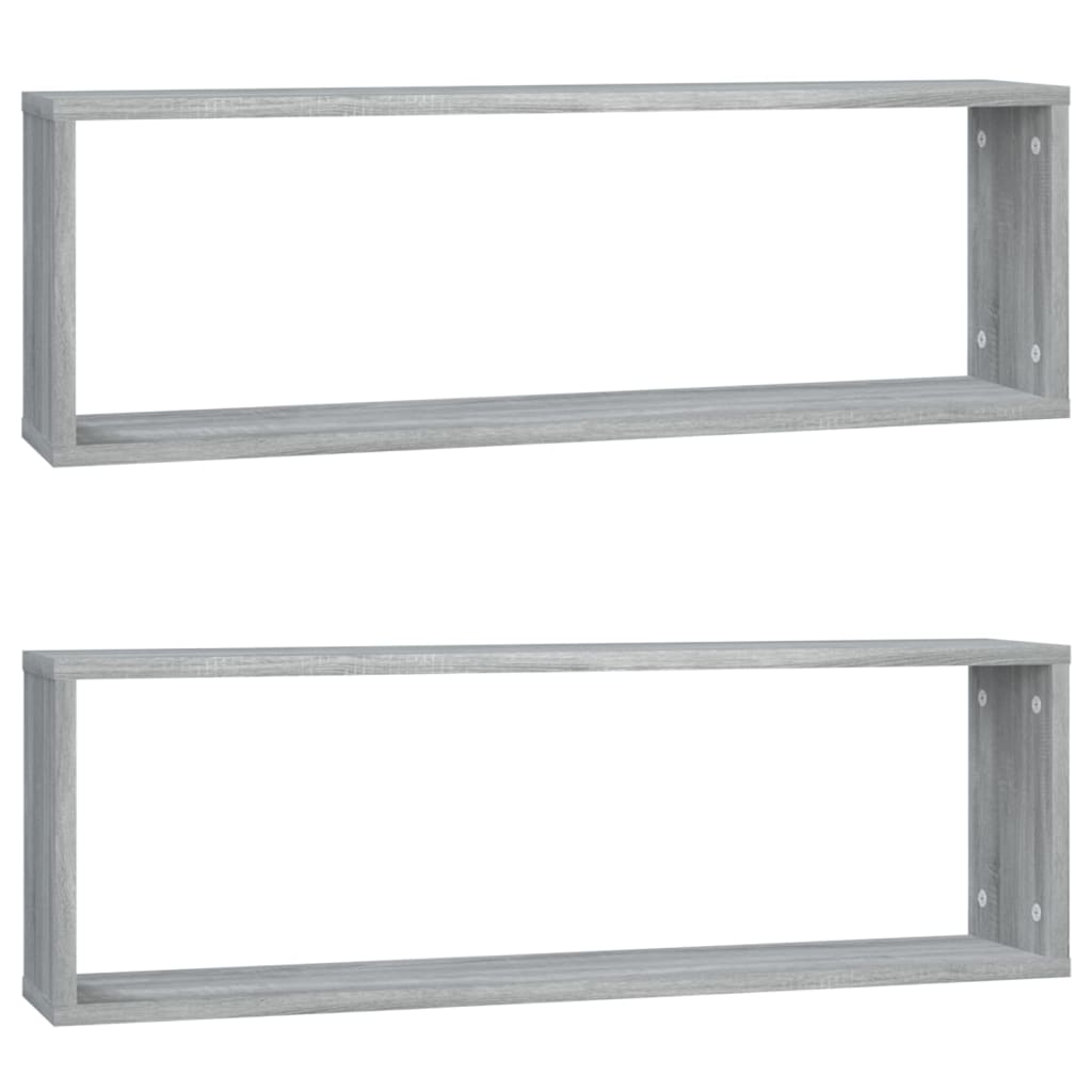 Wall Cube Shelves 2 Pcs 80X15X26.5 Cm Engineered Wood