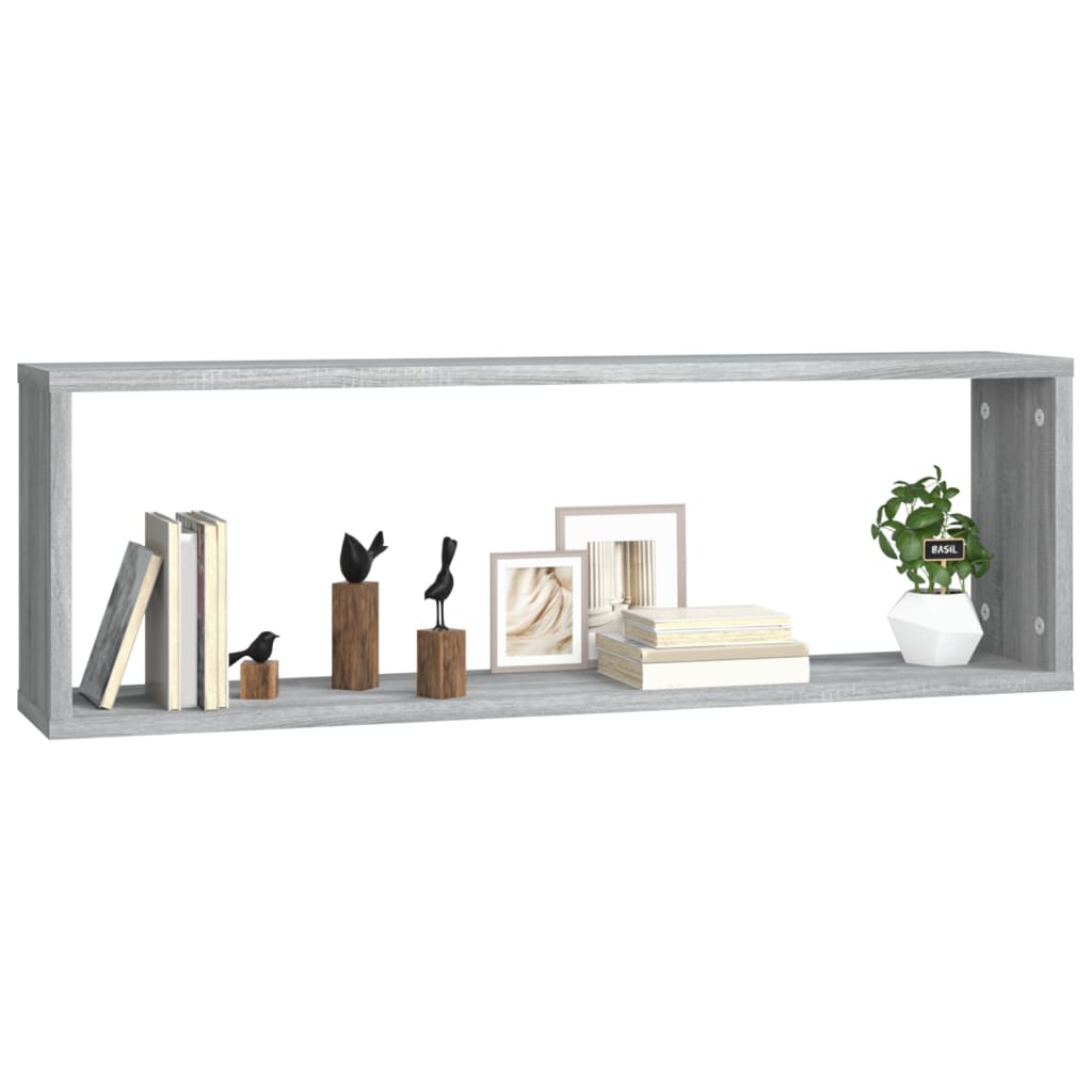 Wall Cube Shelves 2 Pcs 80X15X26.5 Cm Engineered Wood