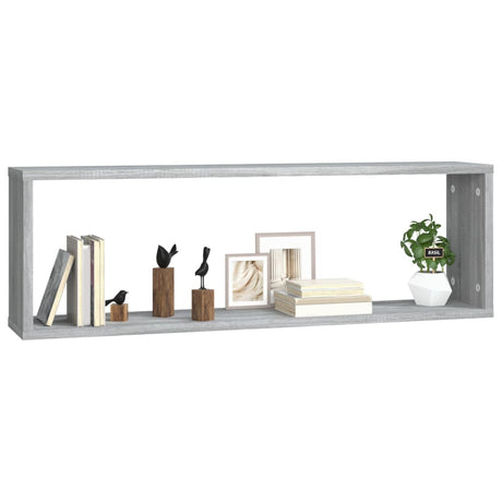 Wall Cube Shelves 2 Pcs 80X15X26.5 Cm Engineered Wood