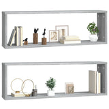 Wall Cube Shelves 2 Pcs 80X15X26.5 Cm Engineered Wood