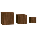 Side Tables 3 pcs Brown Oak Engineered Wood