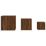 Side Tables 3 pcs Brown Oak Engineered Wood