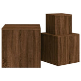 Side Tables 3 pcs Brown Oak Engineered Wood