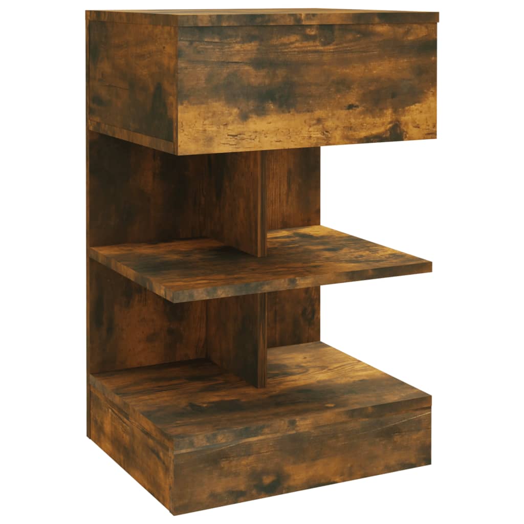 Bedside Cabinet Smoked Oak 40x35x65 cm Engineered Wood