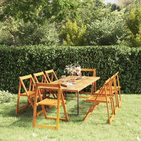 Folding Garden Chairs 2 Pcs Solid Acacia Wood