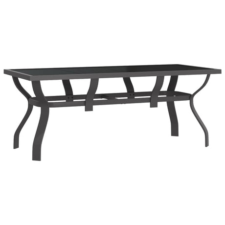 7 Piece Garden Dining Set Grey And Black