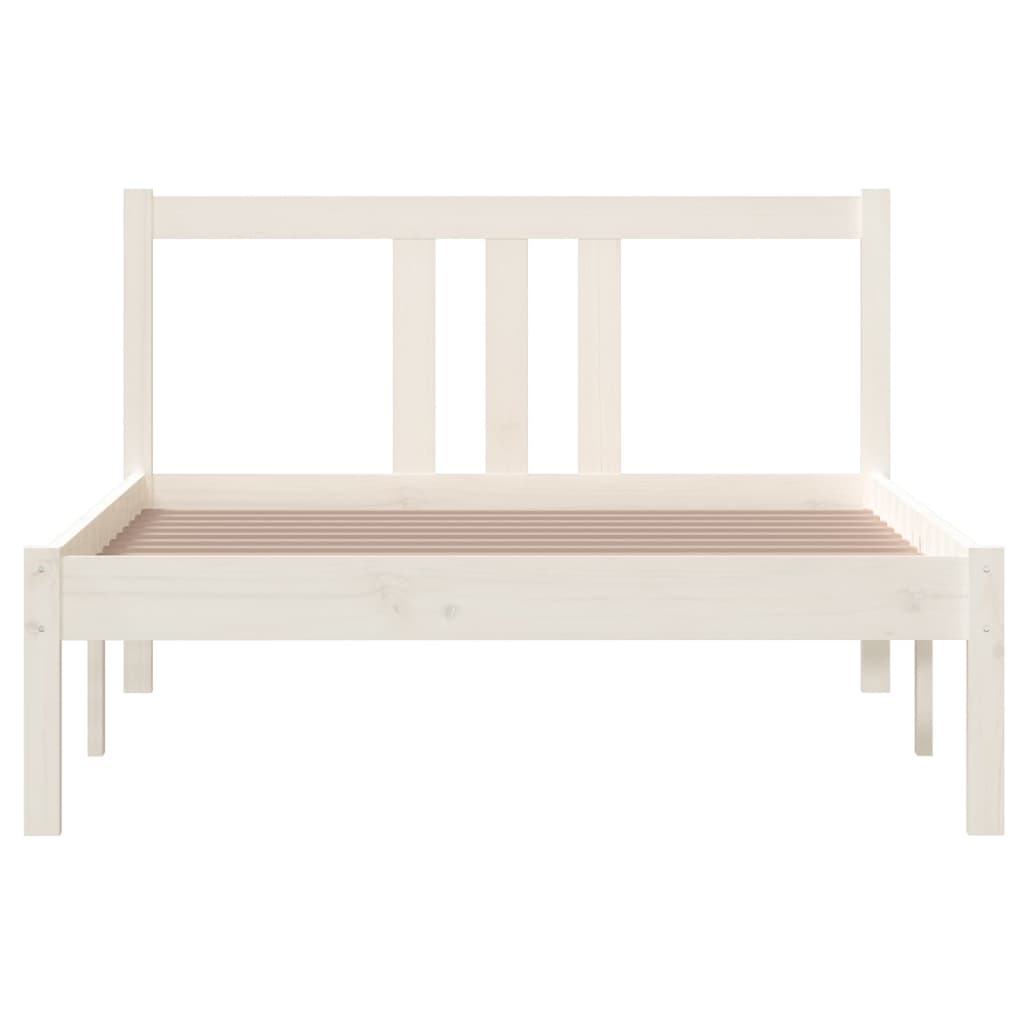 Bed Frame without Mattress White Solid Wood 100x200 cm