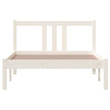 Bed Frame without Mattress White Solid Wood 100x200 cm