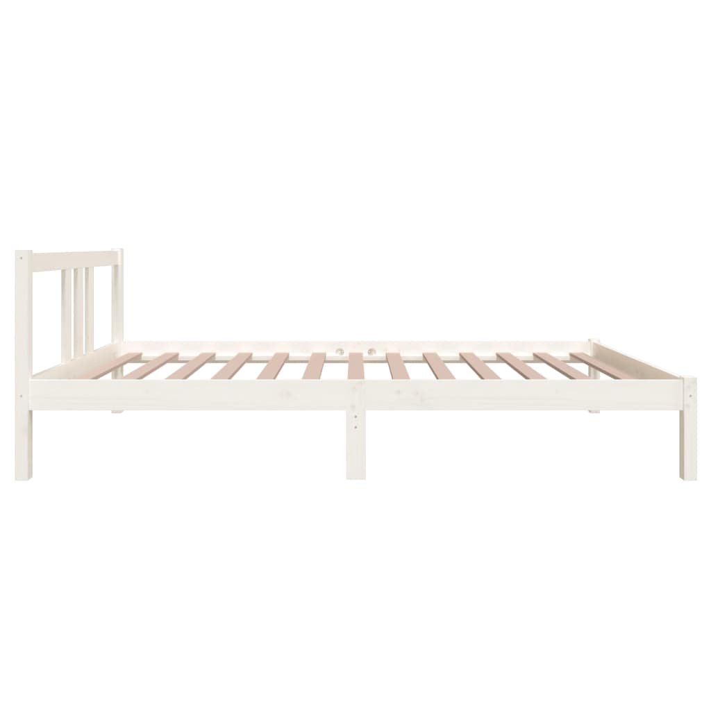 Bed Frame without Mattress White Solid Wood 100x200 cm