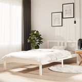 Bed Frame without Mattress White Solid Wood 100x200 cm