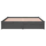 Bed Frame without Mattress Grey Solid Wood 150x200 cm King Size King Size