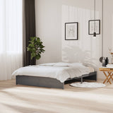 Bed Frame without Mattress Grey Solid Wood 150x200 cm King Size King Size