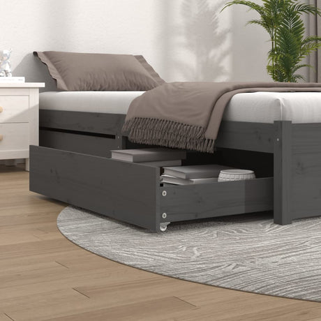Bed Drawers 2 Pcs Solid Wood Pine