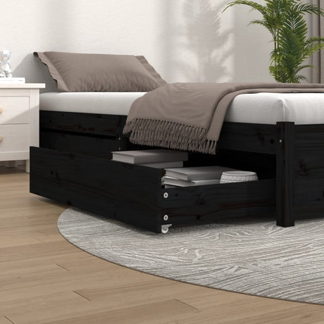 Bed Drawers 2 Pcs Solid Wood Pine