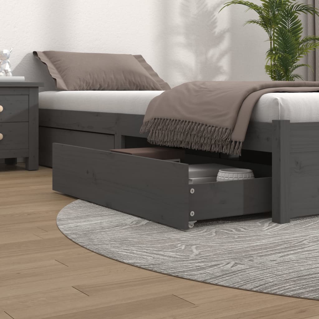 Bed Drawers 4 Pcs Solid Wood Pine