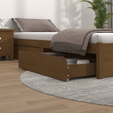 Bed Drawers 4 Pcs Solid Wood Pine