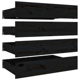 Bed Drawers 4 Pcs Solid Wood Pine