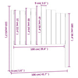 Bed Headboard 106X4X110 Cm Solid Wood Pine