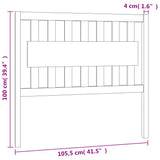 Bed Headboard 105.5X4X100 Cm Solid Wood Pine