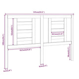 Bed Headboard 141X4X100 Cm Solid Wood Pine