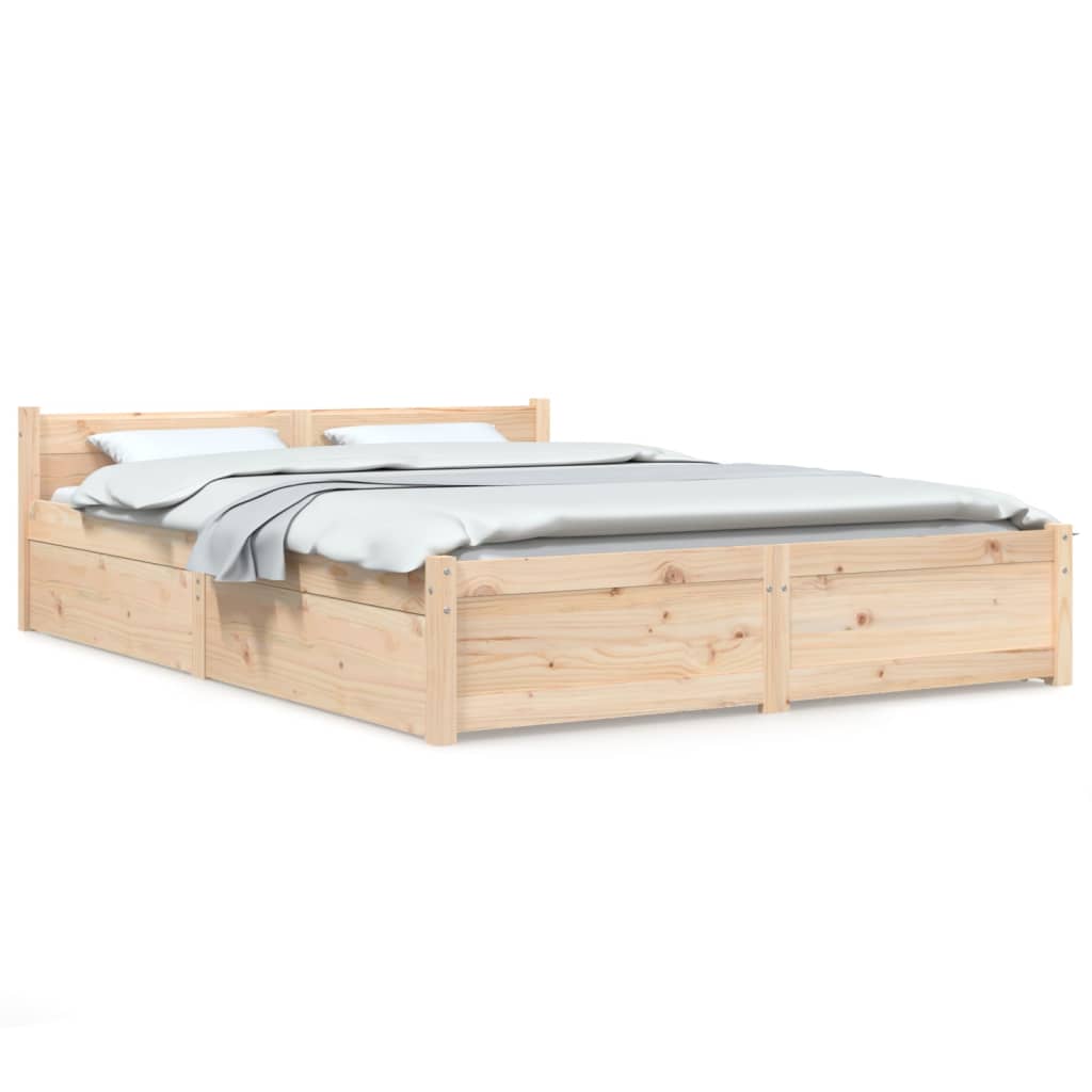 Bed Frame without Mattress with Drawers King Size
