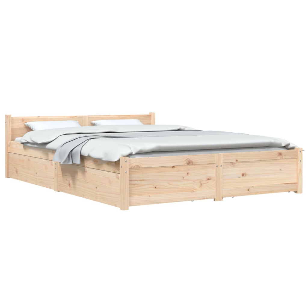 Bed Frame without Mattress with Drawers King Size