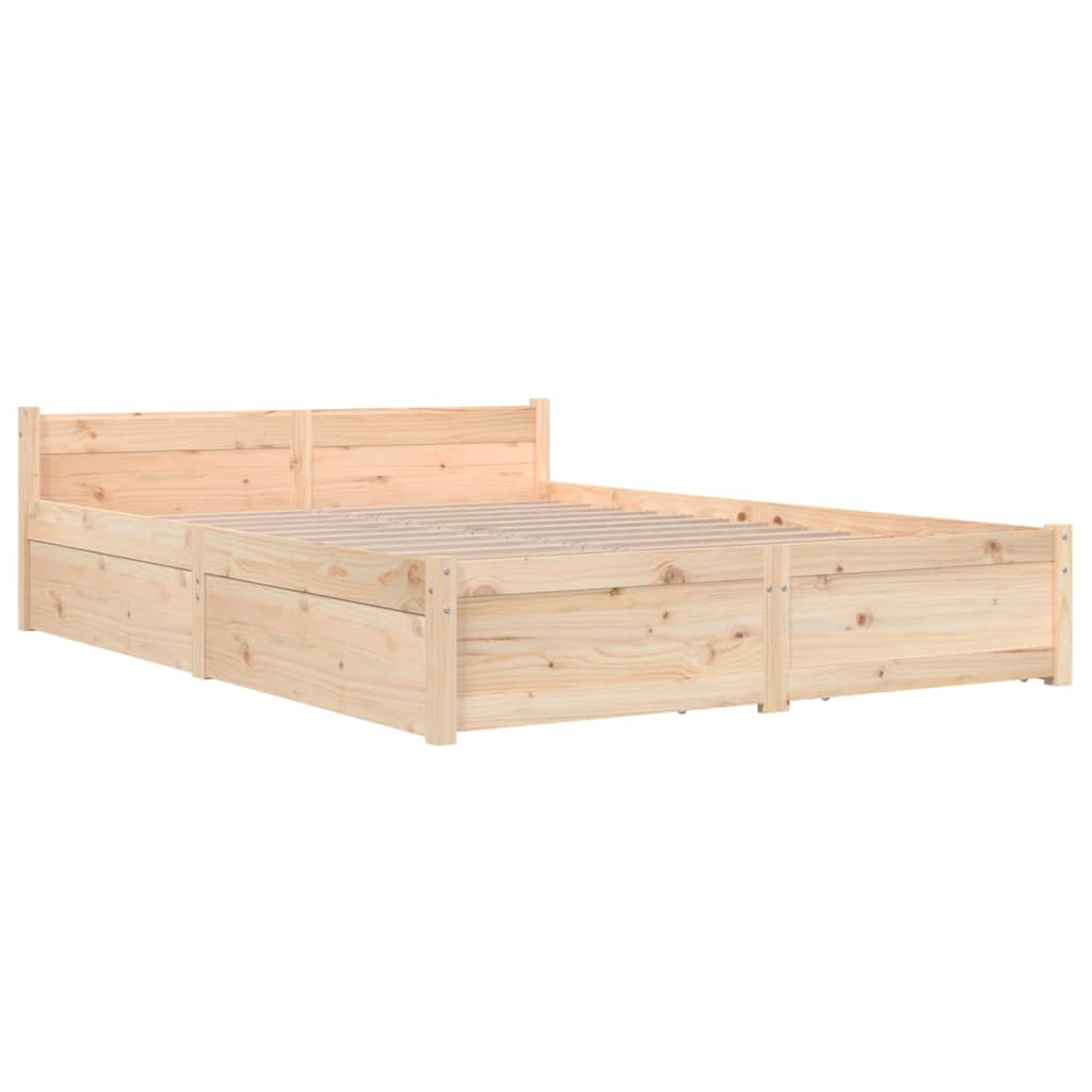 Bed Frame without Mattress with Drawers King Size