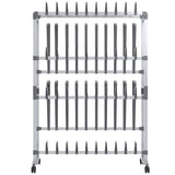 Shoe Rack With Wheels Silver 89X27X120 Cm