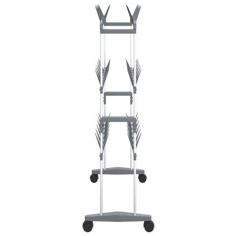 Shoe Rack With Wheels Silver 66X27X100 Cm