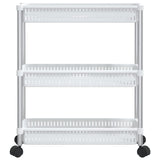 3-Tier Storage Trolley Silver And White Aluminium