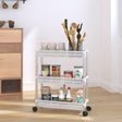 3-Tier Storage Trolley Silver And White Aluminium