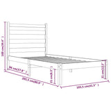 3103639 vidaXL Bed Frame without Mattress White Solid Wood 100x200 cm (810008+818406)