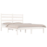 3103649 vidaXL Bed Frame without Mattress White Solid Wood 140x200 cm (810018+818421)