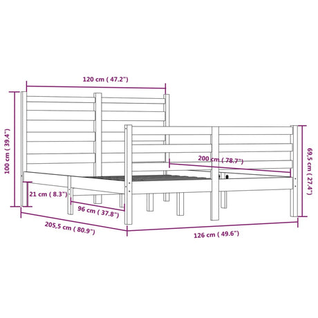 Bed Frame Without Mattress Solid Wood Pine