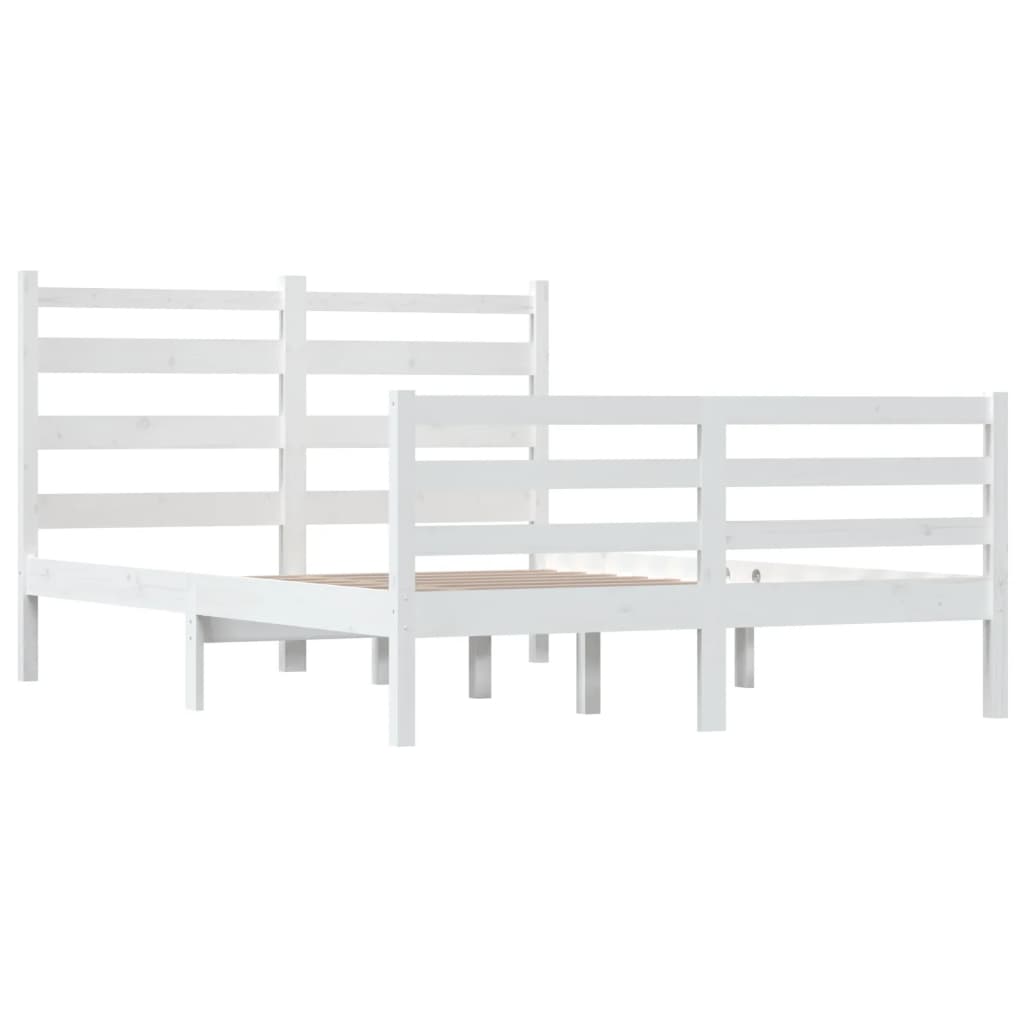 Bed Frame without Mattress Solid Wood Pine 120x200 cm White