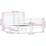 Bed Frame without Mattress Solid Wood Pine 120x200 cm White
