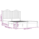 3103762 vidaXL Bed Frame without Mattress Black Solid Wood 140x190 cm (810001+818474)