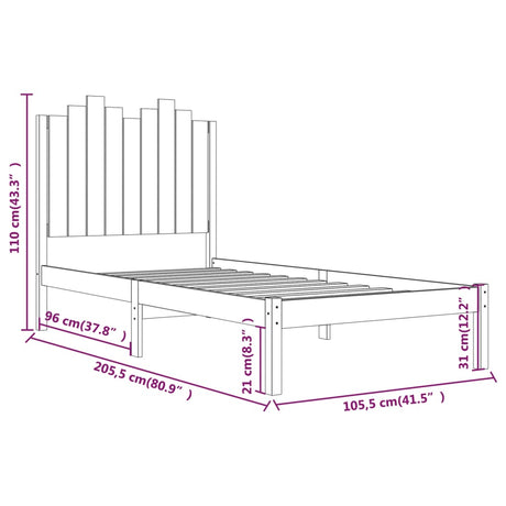 3103772  Bed Frame Without Mattress Solid Wood (810011+818459)