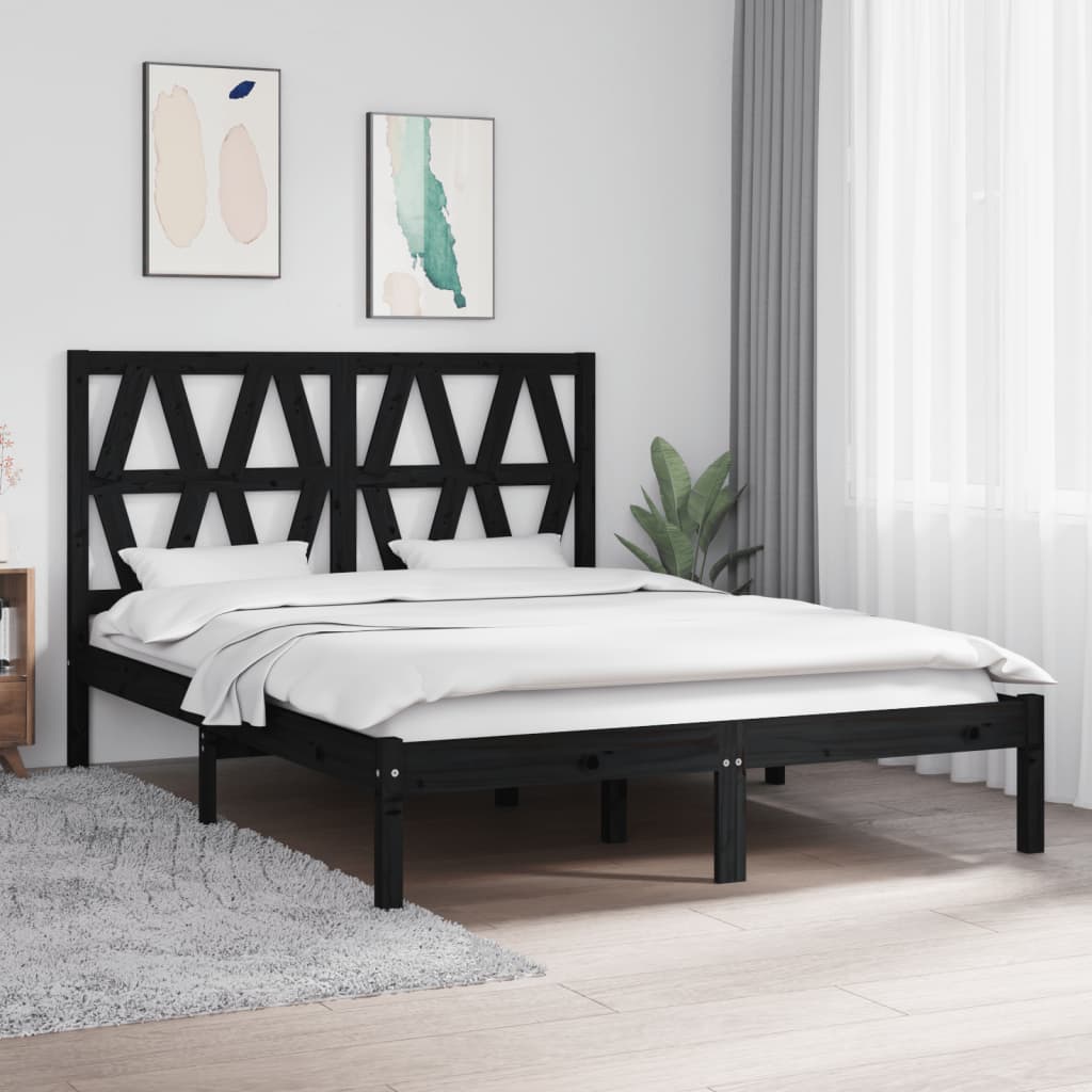 3104018  Bed Frame Without Mattress Solid Wood (810037+818640)