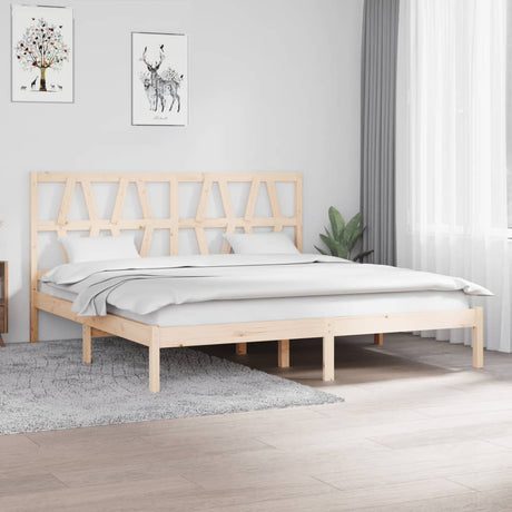 3104018  Bed Frame Without Mattress Solid Wood (810037+818640)
