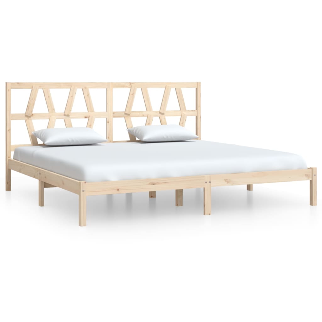 3104018  Bed Frame Without Mattress Solid Wood (810037+818640)