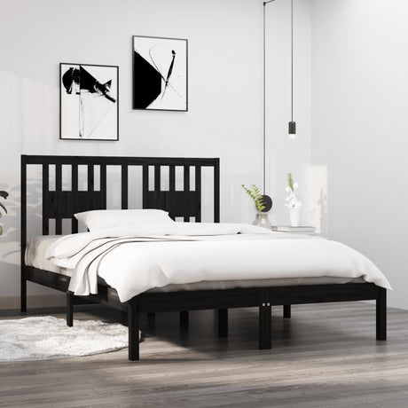3104083  Bed Frame Without Mattress Solid Wood (810037+818690)