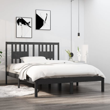 3104083  Bed Frame Without Mattress Solid Wood (810037+818690)