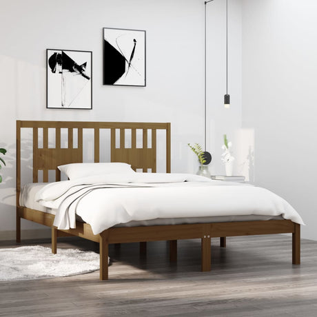 3104083  Bed Frame Without Mattress Solid Wood (810037+818690)