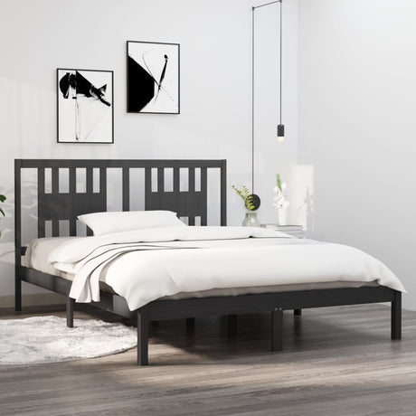 3104083  Bed Frame Without Mattress Solid Wood (810037+818690)
